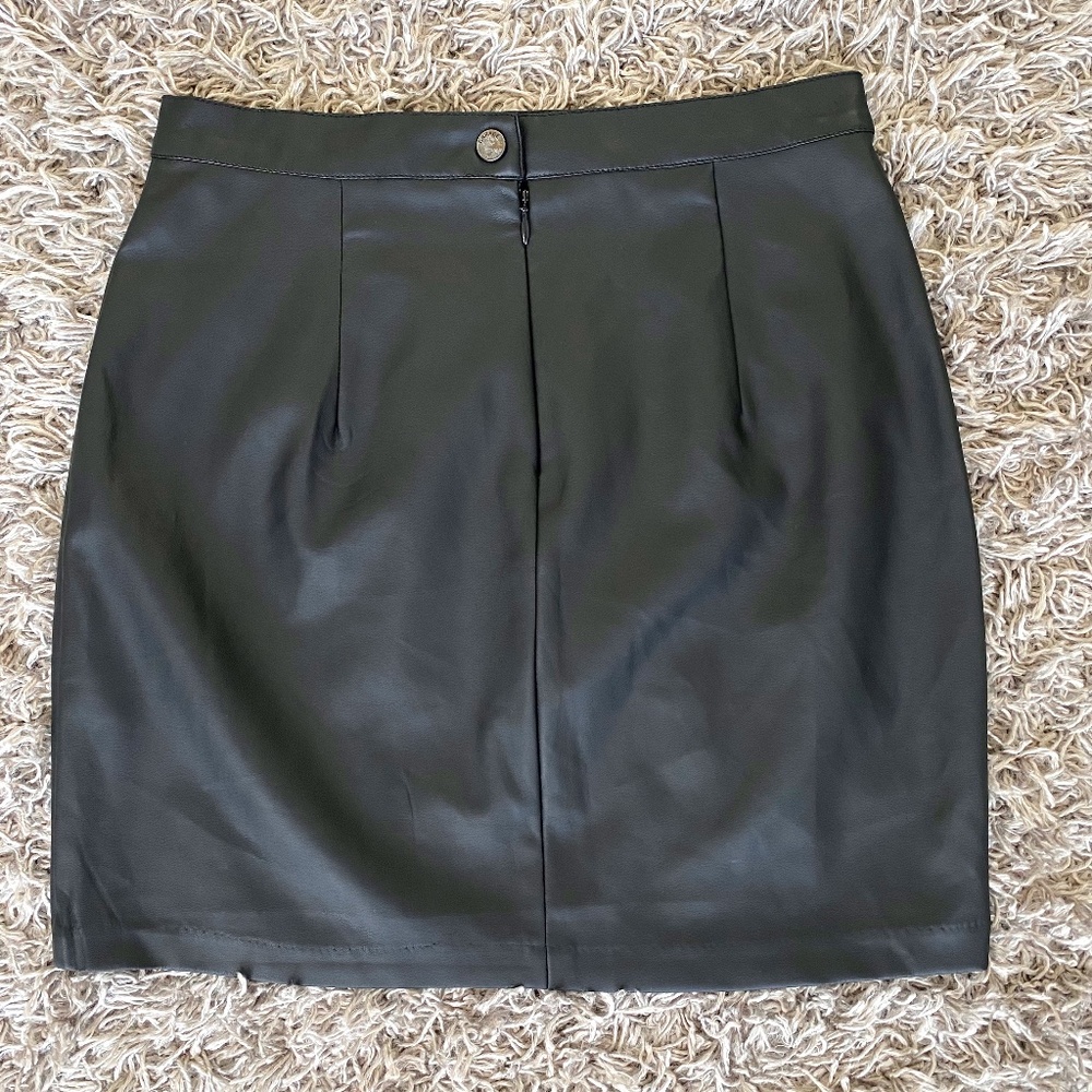 Garage Mini Black Leather Skirt